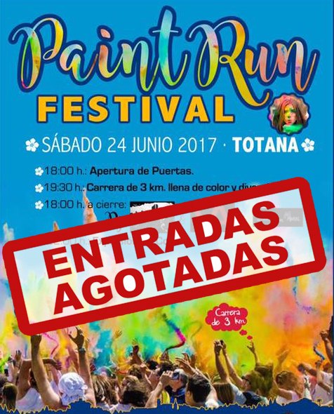 The Paint Run Festival hangs the poster of "sold out tickets", Foto 1