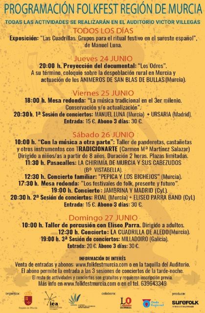 El ´FolkFest´ comienza mañana con una exposición, un documental, una mesa redonda y la actuación de los Animeros de San Blas de Bullas - 1, Foto 1