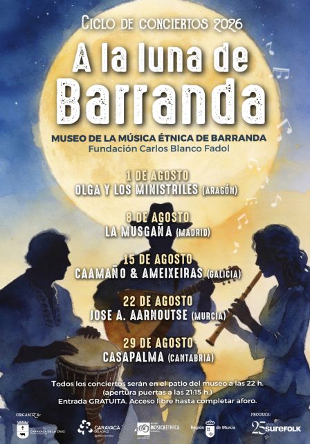 El ciclo 'A la luna de Barranda' celebra su vigésimo aniversario con cinco conciertos dedicados a las músicas tradicionales de distintos territorios de Espa&ntilde;a - 2, Foto 2