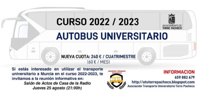 Nuevo Bono de Transporte Universitario para estudiantes deTorre Pacheco - 1, Foto 1