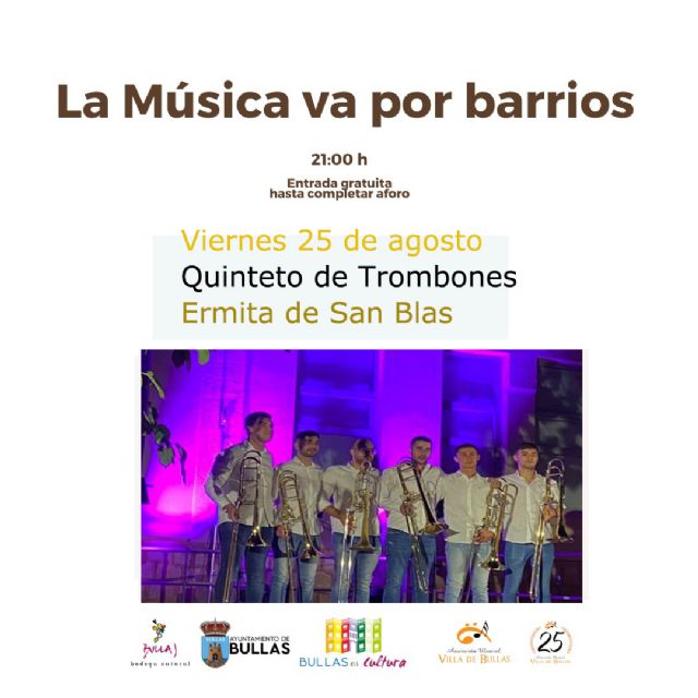 La Música va por Barrios finaliza este viernes con el concierto de 'Quinteto de Trombones' - 1, Foto 1
