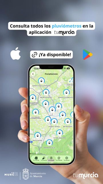 La app Tu Murcia incluye un pluviómetro que informa de la lluvia en tiempo real, en su avance por actualizar prestaciones al ciudadano - 2, Foto 2