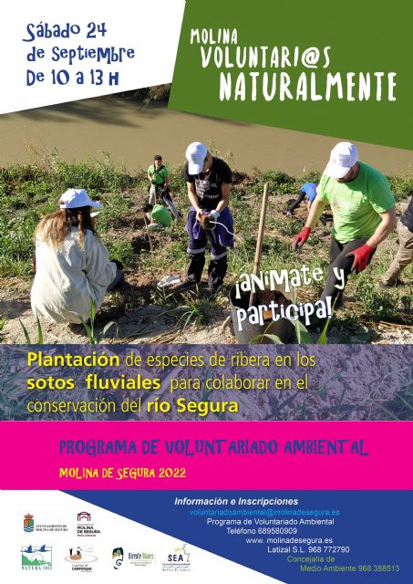 El Programa de Voluntariado Ambiental ¡Molina, Voluntari@s Naturalmente! lleva a cabo una plantación en el Soto fluvial de La Hijuela el sábado 24 de septiembre - 1, Foto 1