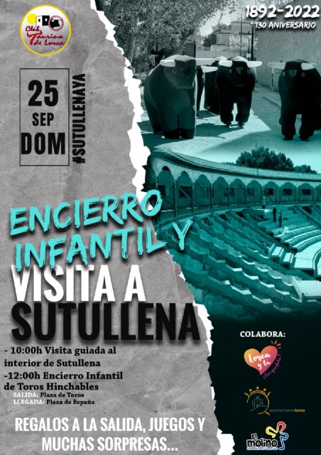 El próximo domingo, 25 de septiembre, tendrá lugar el tradicional 'Encierro Infantil' y una visita guiada por el Coso de Sutullena - 1, Foto 1