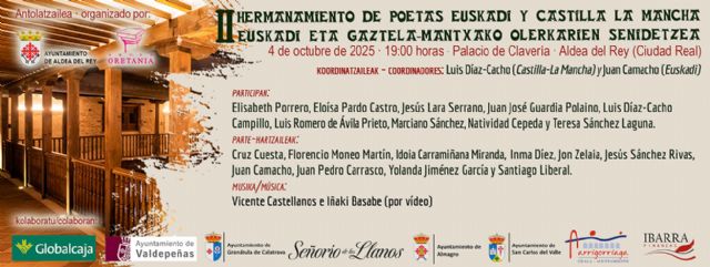 Jon Zelaia el rapsoda vasco que recita en euskera a poetas manchegos en el II Hermanamiento Oretania de poetas de Euskadi y La Mancha en Aldea del Rey - 1, Foto 1