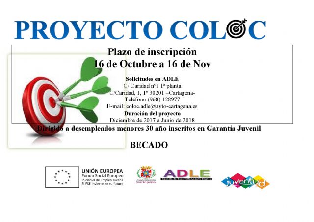 Abierto el plazo de inscripcion al Proyecto COLOC de la ADLE para jovenes desempleados - 1, Foto 1