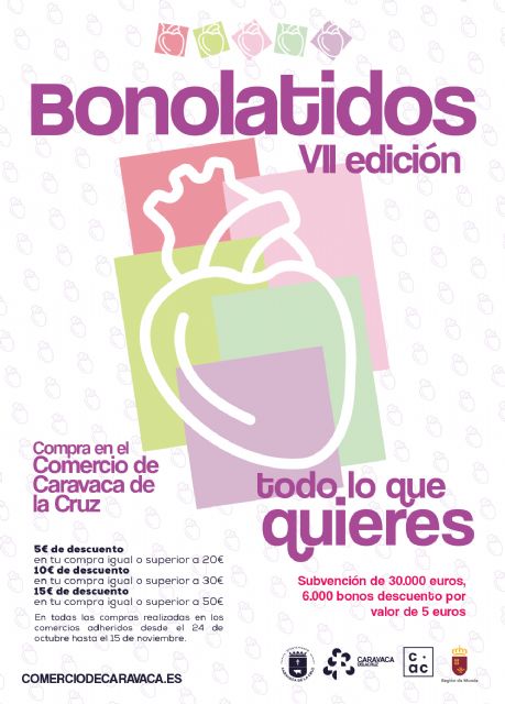 La séptima edición de los BonoLatidos destina 30.000 euros para descuentos directos en compras en los comercios de Caravaca - 1, Foto 1