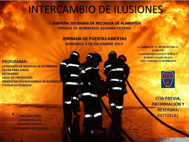 The Totana-Alhama Fire Department promotes the First Food Collection Campaign under the title "Exchange of illusions", Foto 3