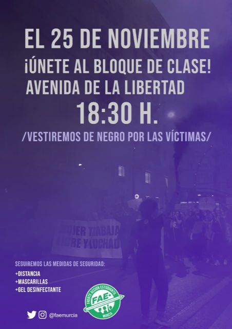 El sindicato estudiantil llama a la comunidad educativa murciana a participar del 25N - 1, Foto 1