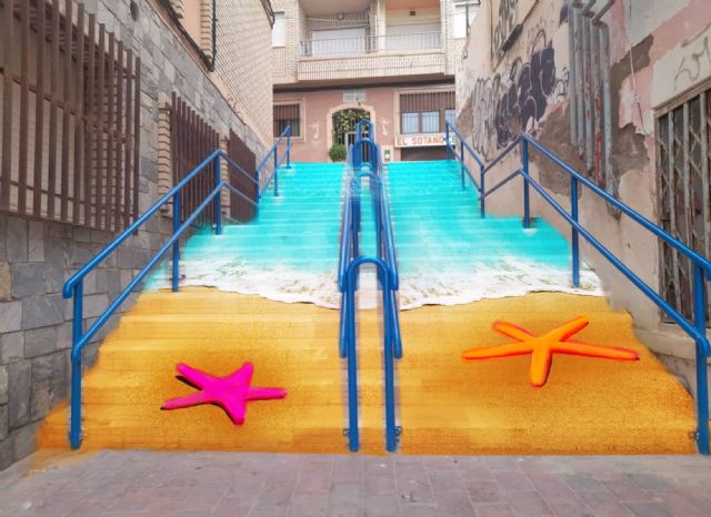 Vota para poder elegir qué diseño pintar en las escaleras del paseo marítimo de Puerto de Mazarrón, Foto 2