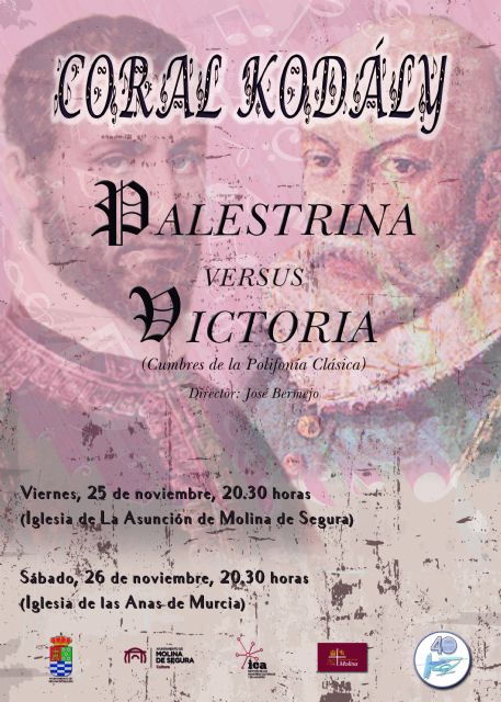 La Coral Kodály ofrece dos conciertos extraordinarios, Palestrina versus Victoria, el viernes 25 de noviembre en Molina de Segura, y el sábado 26 de noviembre en Murcia - 1, Foto 1