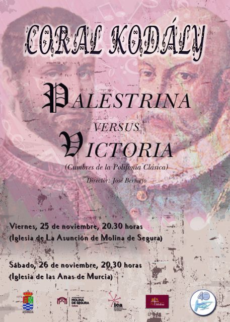 La Coral Kodály ofrece dos conciertos extraordinarios, Palestrina versus Victoria, el viernes 25 de noviembre en Molina de Segura, y el sábado 26 de noviembre en Murcia - 1, Foto 1