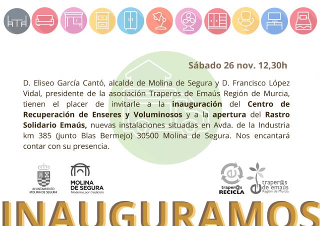 El Ayuntamiento y Traperos Recicla inauguran dos espacios que mejoran la gestión de residuos de Molina de Segura - 1, Foto 1