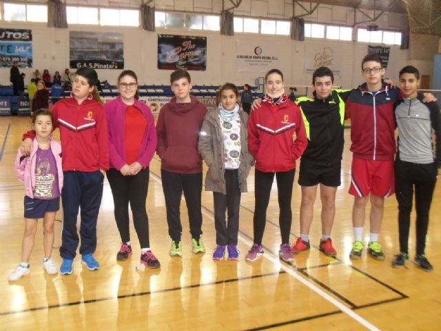 Nueve escolares de Totana participaron en la Jornada Zona Sur de Bádminton de Deporte Escolar
