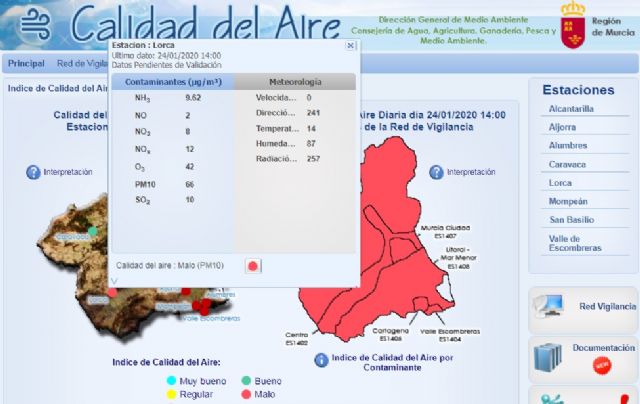 Disminuye la concentración de PM10 en el municipio de Lorca aunque persiste la intrusión de polvo sahariano - 1, Foto 1