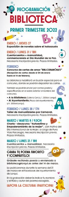 La Biblioteca Municipal de Lorquí presenta su programación para el primer trimestre del año - 2, Foto 2