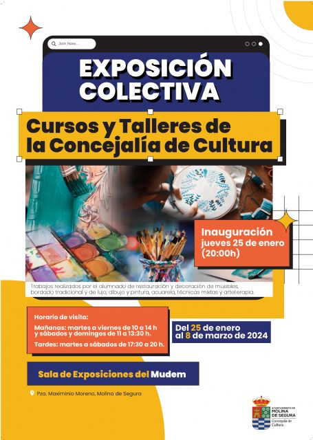 La Sala de Exposiciones del MUDEM acoge la muestra colectiva de los cursos y talleres de la Concejalía de Cultura de Molina de Segura del 25 de enero al 8 de marzo - 1, Foto 1