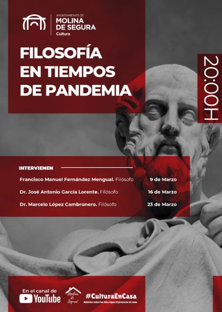 La Concejalía de Cultura de Molina de Segura programa el Ciclo Filosofía en tiempos de pandemia para el mes de marzo - 1, Foto 1