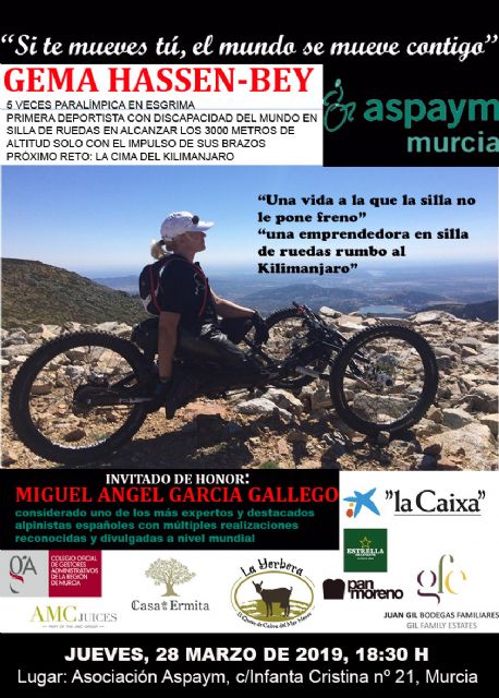 La triple medallista paralímpica Gema Hassen-Bey contará su historia de superación este jueves en la sede de ASPAYM - 2, Foto 2