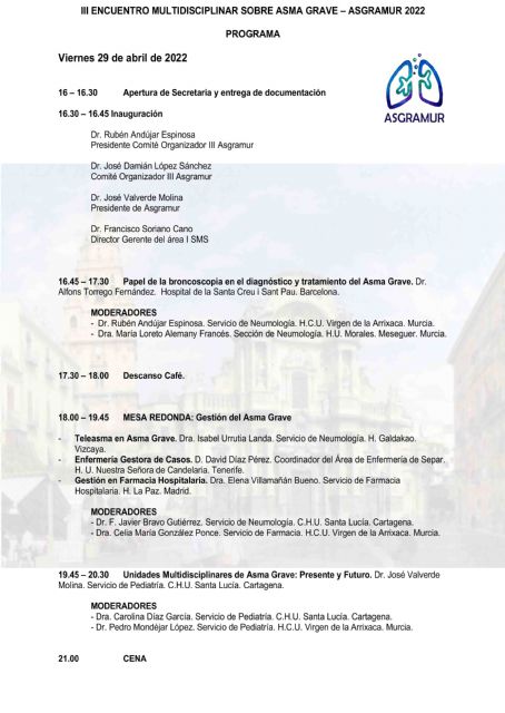 Murcia acoge el III Encuentro Multidisciplinar sobre Asma Grave, organizado por Asgramur - 1, Foto 1