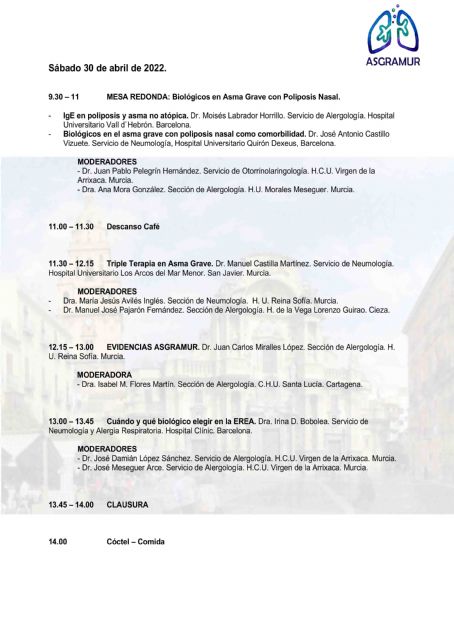 Murcia acoge el III Encuentro Multidisciplinar sobre Asma Grave, organizado por Asgramur - 2, Foto 2