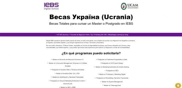 IEBS ofrece becas gratuitas para los ucranianos refugiados que lleguen a España - 1, Foto 1