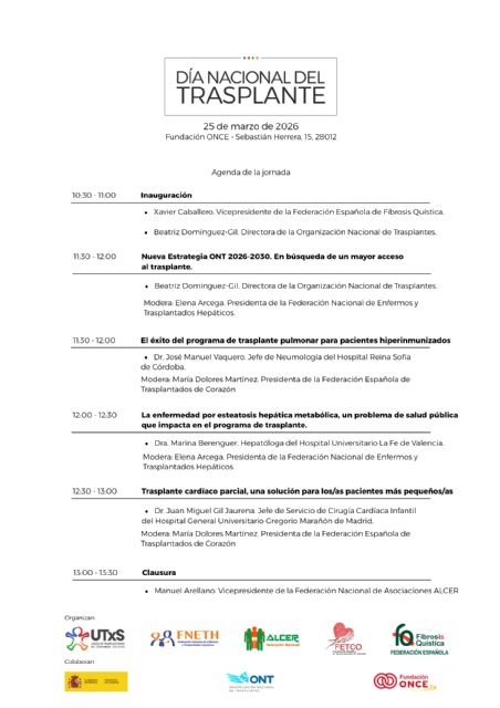 La Unión de Federaciones de Trasplantados celebra mañana el Día Nacional del Trasplante para analizar los avances y retos del sistema español de trasplantes - 2, Foto 2
