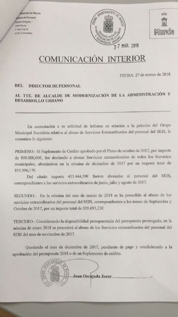 El PSOE reclama que los Bomberos de Murcia tengan reconocido el mismo nivel profesional que los del resto de la Región - 1, Foto 1