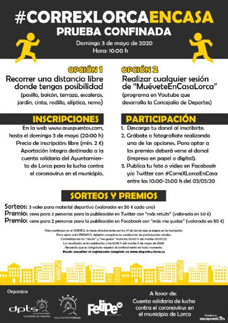 El próximo domingo 3 de mayo se celebrará el reto #CorreXLorcaEnCasa - 1, Foto 1