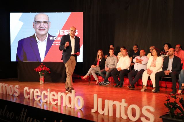 El candidato socialista y actual alcalde de Villanueva del Río Segura, Jesús Viciana, presenta su candidatura ante un repleto Centro Cultural Paco Rabal - 2, Foto 2
