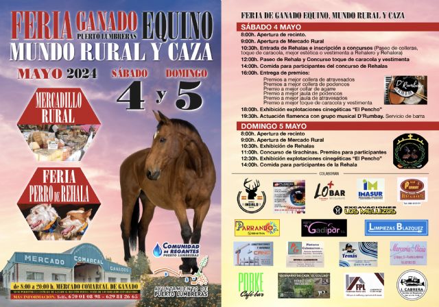 Puerto Lumbreras celebrará una nueva edición de la tradicional Feria del ganado equino, mundo rural y caza los días 4 y 5 de mayo - 1, Foto 1