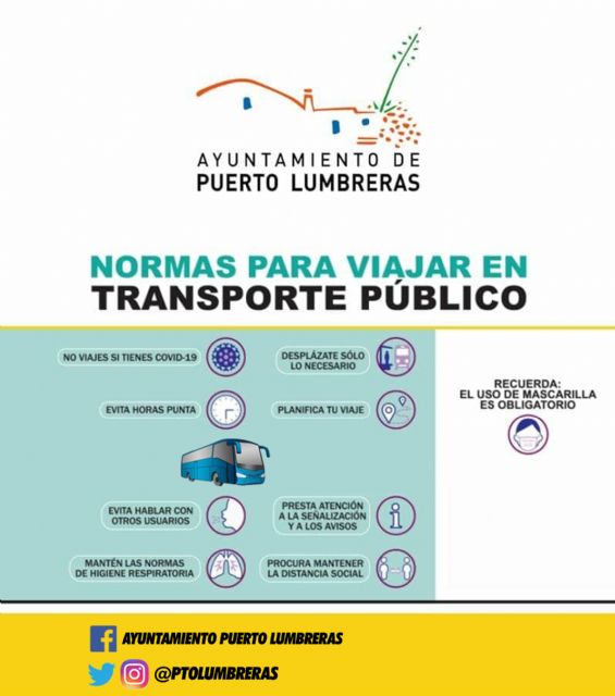 A partir de este lunes se restablecen las líneas de autobús que conectan Puerto Lumbreras con Almendricos y Lorca - 1, Foto 1