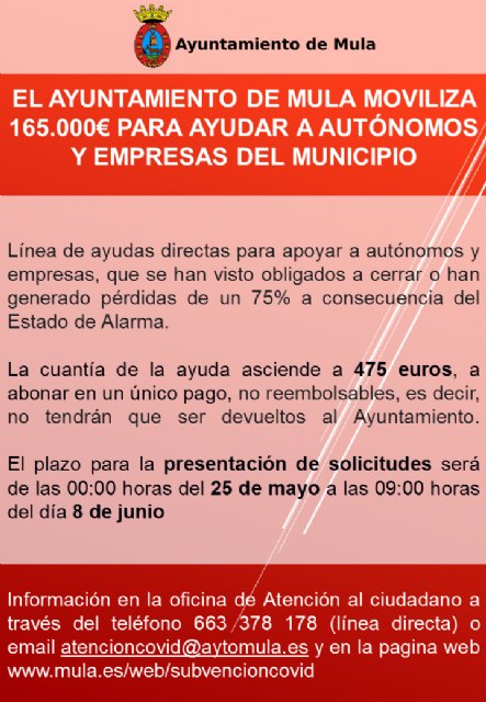 Convocatoria de ayudas a autónomos afectados por el COVID-19 - 1, Foto 1