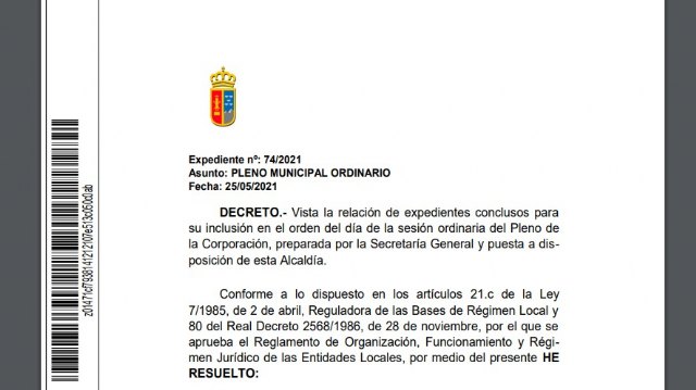 El pleno de mayo acogerá de forma presencial a un máximo de 40 asistentes como público - 1, Foto 1