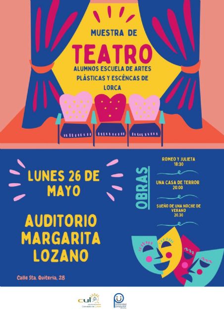 El auditorio Margarita Lozano acoge una nueva edición de la Muestra de Teatro de la Escuela de Artes Plásticas y Escénicas de Lorca - 1, Foto 1