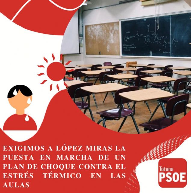 PSOE: Exigimos a López Miras la puesta en marcha de un plan de choque contra el estrés térmico en las aulas, Foto 1