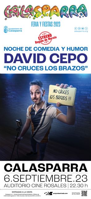 El humor blanco de David Cepo llega el próximo miércoles 6 de septiembre al escenario de la Semana Grande de Calasparra - 1, Foto 1