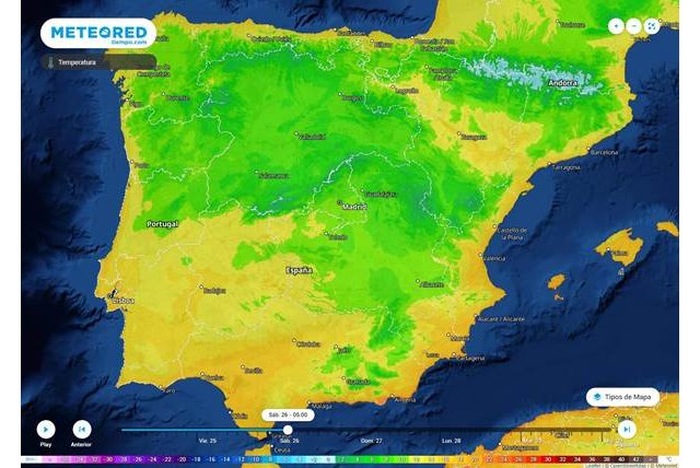En la madrugada del sábado media Península Ibérica mostrará temperaturas inferiores a los 10 °C., Foto 1