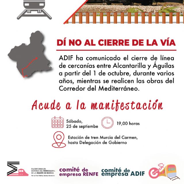 VOX apoyará la manifestación en contra del cierre de la línea de cercanías entre Alcantarilla y Águilas - 1, Foto 1