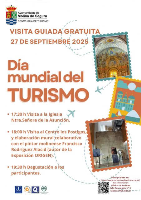 La Concejalía de Turismo de Molina de Segura organiza la visita guiada gratuita DÍA MUNDIAL DEL TURISMO el sábado 27 de septiembre - 1, Foto 1