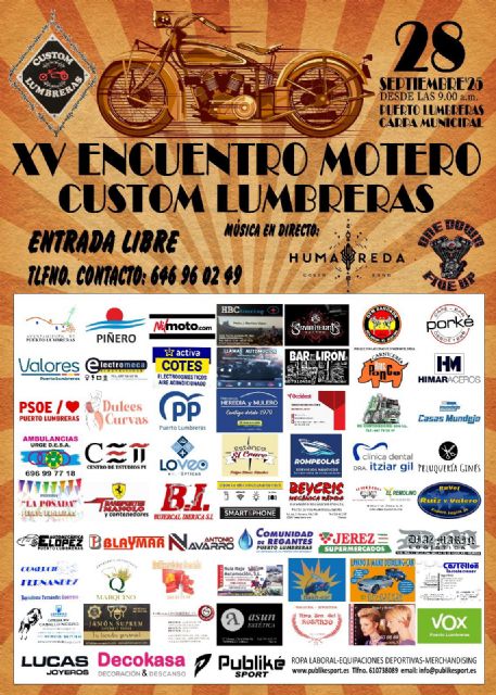 El Encuentro Motero 'Custom Lumbreras' alcanzará su décimo quinta edición el próximo domingo, 28 de septiembre - 2, Foto 2