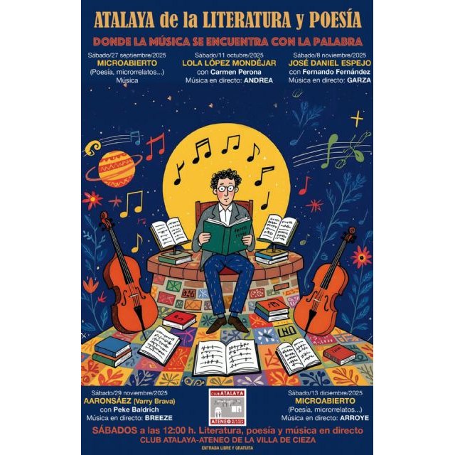 Literatura, poesía y música se unen los sábados en el Club Atalaya-Ateneo de la Villa de Cieza - 1, Foto 1