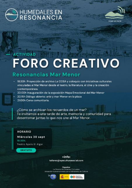 El Foro Creativo Resonancias del Mar Menor reúne arte, memoria y comunidad en el Teatro Circo Apolo - 3, Foto 3