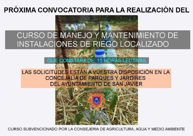 La concejalía de Parques y Jardines convoca un curso de riego localizado y otro de manipulador de fitosanitarios avanzado - 1, Foto 1