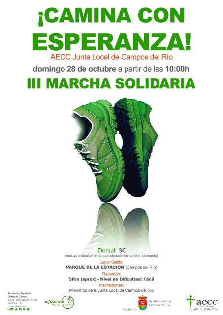 La AECC celebra este domingo III Marcha Solidaria ‘Camina Con Esperanza’ - 1, Foto 1