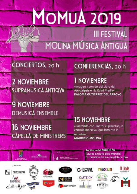El Festival Molina Música Antigua, MOMUA 2019, celebra su tercera edición del 1 al 17 de noviembre - 1, Foto 1