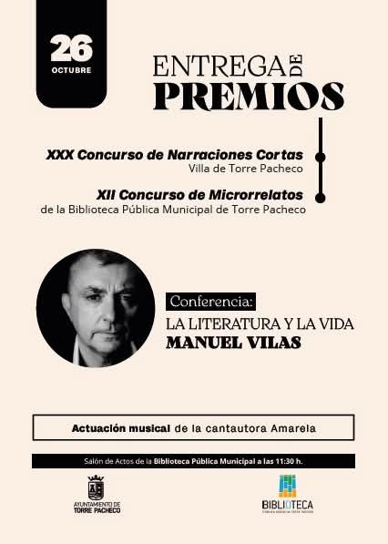 La literatura y la vida conferencia de Manuel Vilas en Torre Pacheco - 1, Foto 1