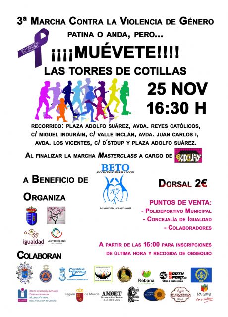 Las Torres de Cotillas marchará a pie o en patines un año más para decir no a la violencia de género - 1, Foto 1