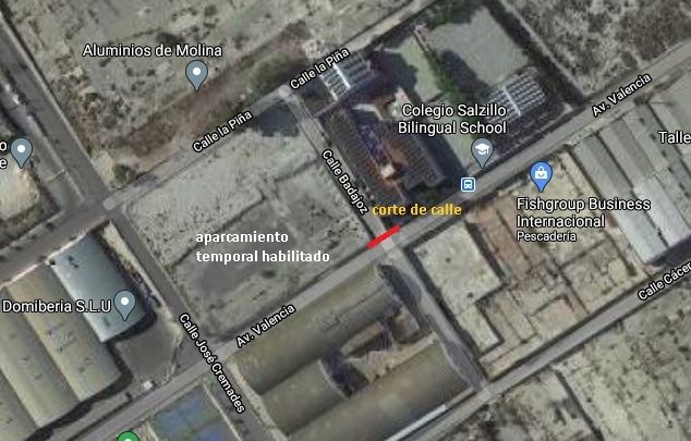 Corte de tráfico de vehículos en la Calle La Piña, en El Tapiado de Molina de Segura, a partir del miércoles 25 de noviembre, por obras de ordenación para el Recinto Ferial Municipal - 1, Foto 1