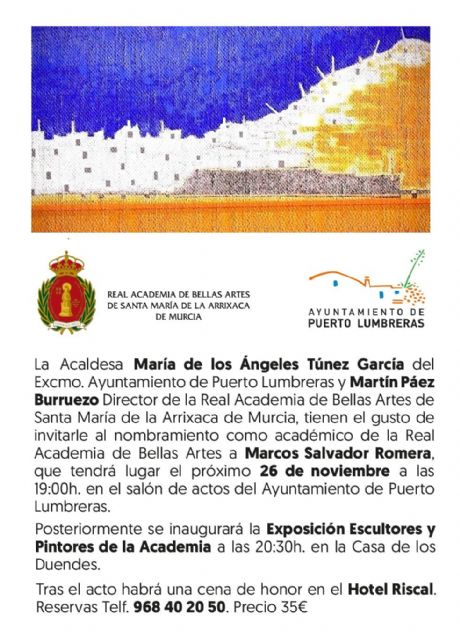 El lumbrerense Marcos Salvador Romera será nombrado académico de la Real Academia de Bellas Artes Santa María de la Arrixaca de Murcia este sábado - 2, Foto 2